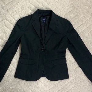 Black collared button up blazer